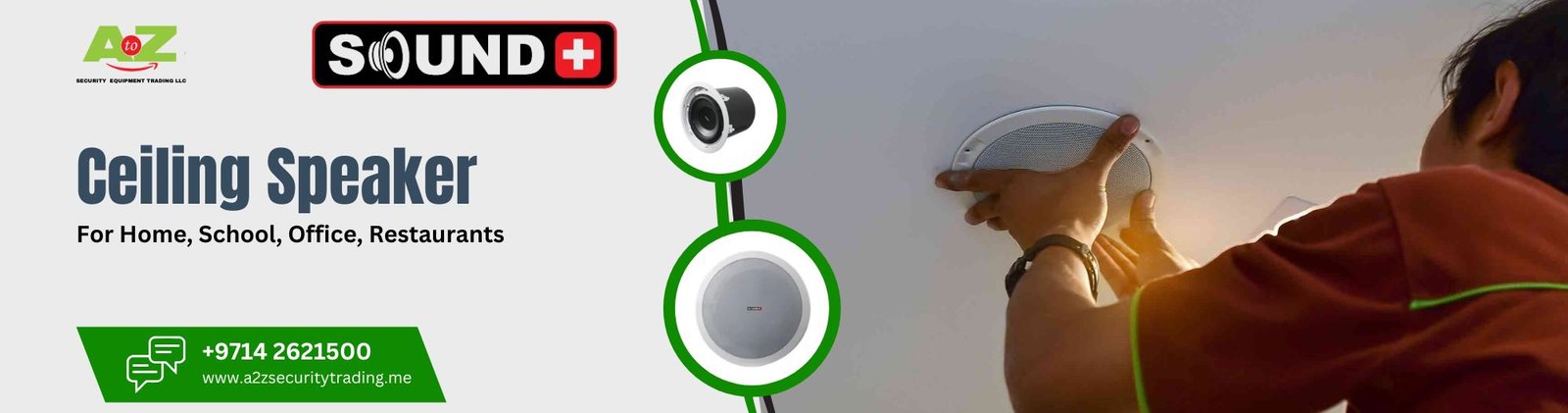 Ceiling Speaker | Sound+ Ceiling Speaker | A to Z Security Equipment Trading LLC August 2025