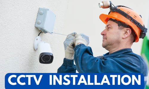 Technician Configuring Surveillance System