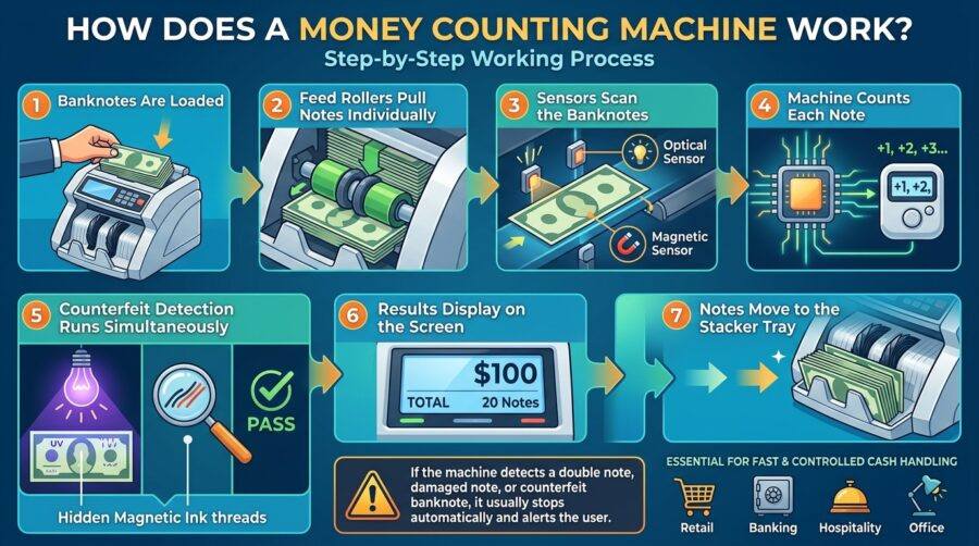 How Does A Money Counting Machine Work? | A To Z Security